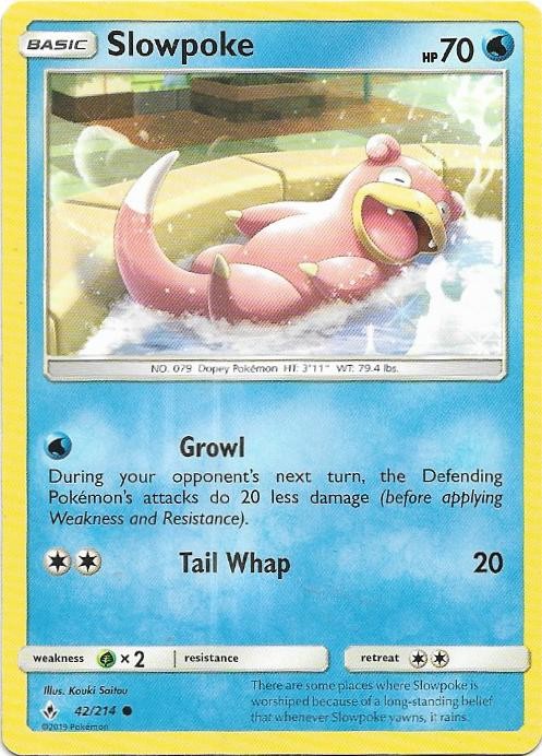 Slowpoke 42/214 Common Unbroken Bonds Pokemon Near Mint