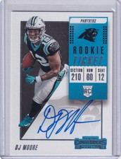 Dj Moore 2018 Panini Contenders Variation Rookie Ticket Rc On Card Auto