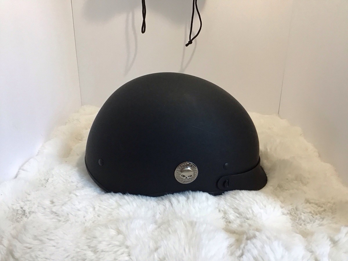 Harley Davidson Matte Black Half Helmet Skull X Small 53-54 