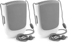O2COOL Deluxe Necklace Fan  Battery Powered, Hands-Free Personal Gray