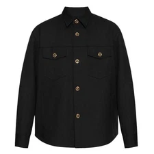 Versace Black Wool Cavalry Blouson Overshirt