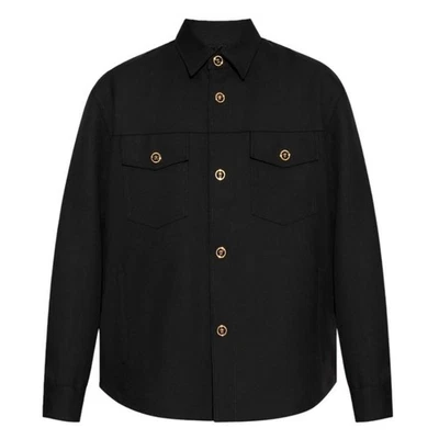 Versace Black Wool Cavalry Blouson Overshirt - Image 1 of 4