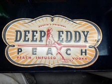 Deep Eddy Peach Vodka Metal Sign 18" Man Cave Bar