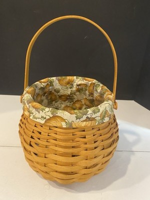 Longaberger 2001 Pumpkin Patch Basket Set Autumn Path Liner Clear Protector