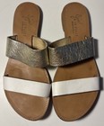 JOIE A LA PLAGE Gold & White leather sandals - Made In Italy Size 38  — photo 4