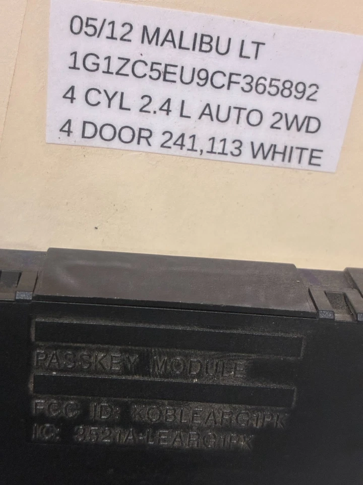 2012 Chevrolet Malibu Ignition Switch Part #2090414 - Tested & Working! - Image 2 of 4