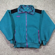 Vintage Columbia 80s Ski Fleece ZIPUP Aztec Collar Size Small USA Made