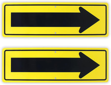 2-Pack Large Arrow Symbol Sign,For Indoor or Outdoor Use,18"X 6" .04" Aluminum