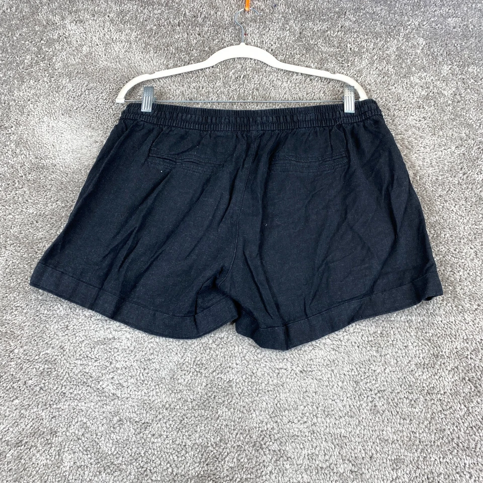 Pantalones Cortos Chinos Old Navy Para Mujer Grandes Negros Cordón Cintura Tiro Medio Bolsillo Cortado Foto 3 de 4