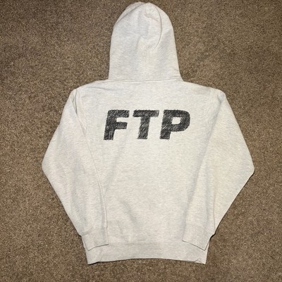 FTP F*ckthepopulation Scribble Logo Pullover Hoodie Grey Size S