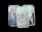 Lot of 3x Vintage Silver Towne Art Bars 1 oz .999 Fine Silver Bars