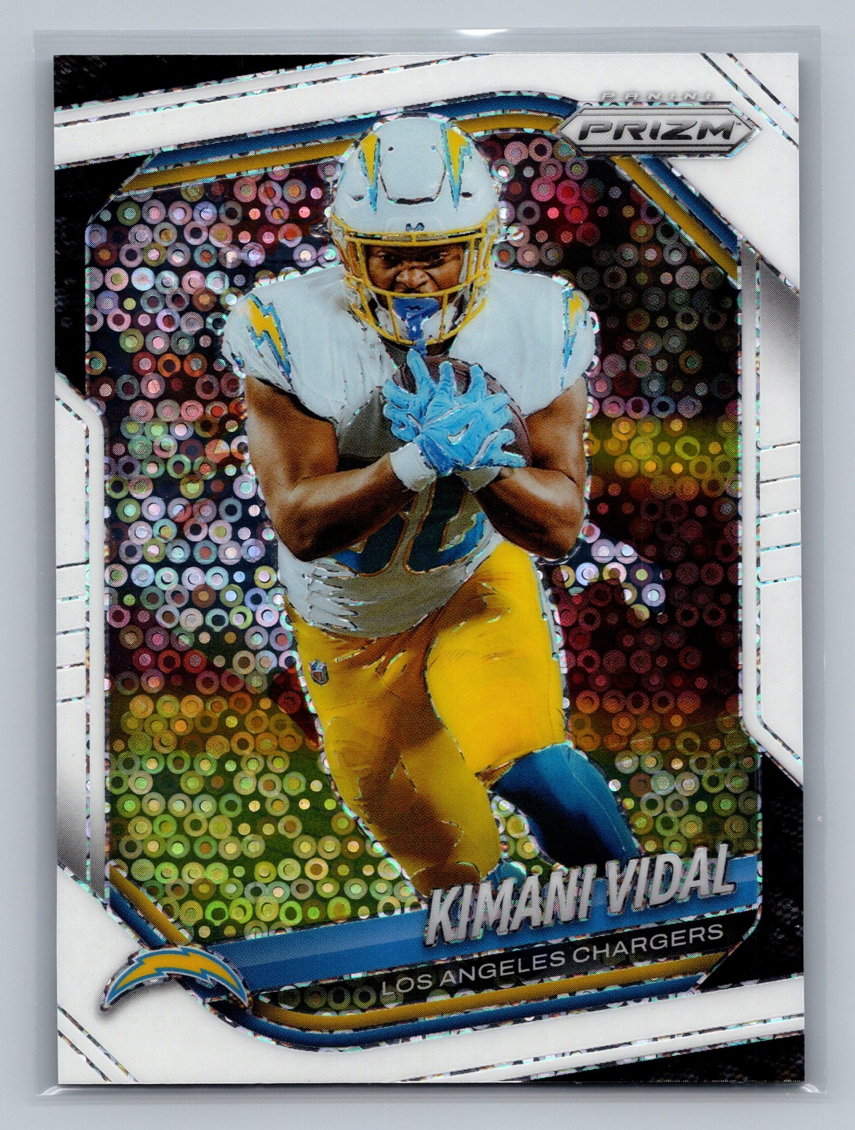 2025 Panini Prizm KIMANI VIDAL #134 White Disco Prizm Los Angeles Chargers