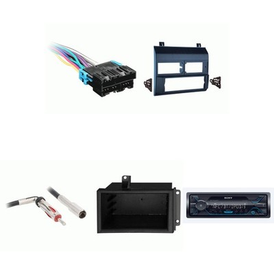 SONY DSX-A415BT Single Din Radio Bundle BLUE Dash includes pocket Compatible ...