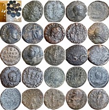 Research Lot Of 12 Dazzling Ancient Roman Coins 50-500 AD