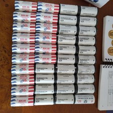 2007-2016 & 2020 P US MINT 40 ROLLs * 25 Complete Coins Presidential Dollar Set