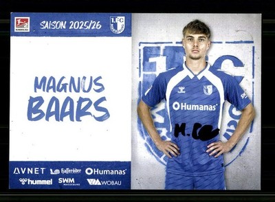 Magnus Baars Autogrammkarte FC Magdeburg 2025-26 Original Signiert