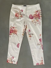 Worth New York Floral Print Pants AOP White Pink Made in USA Women's Size 6