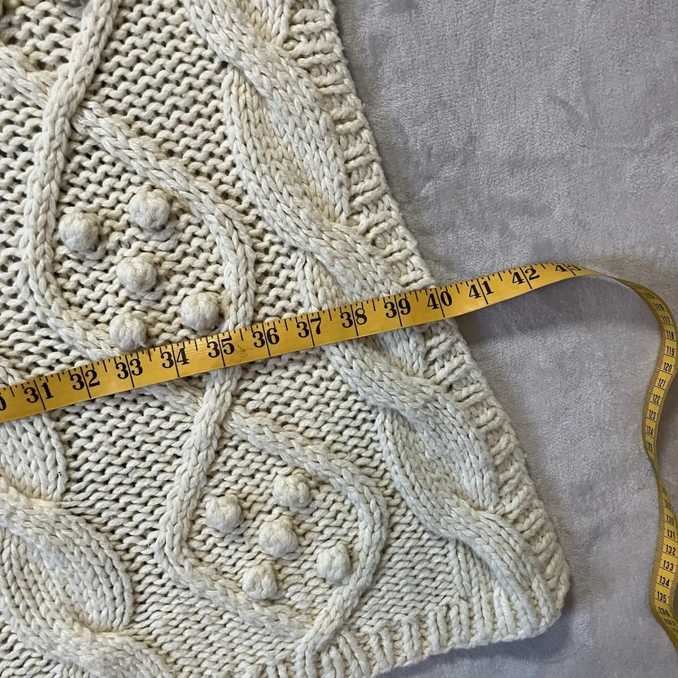 Pottery Barn Edilon Cable Bobble вязаный плед ручной вязки хлопок слоновая кость - Изображение 2 из 4