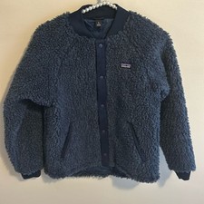 Patagonia Youth Full Snap Navy Fleece Jacket. Size Youth Large 12 