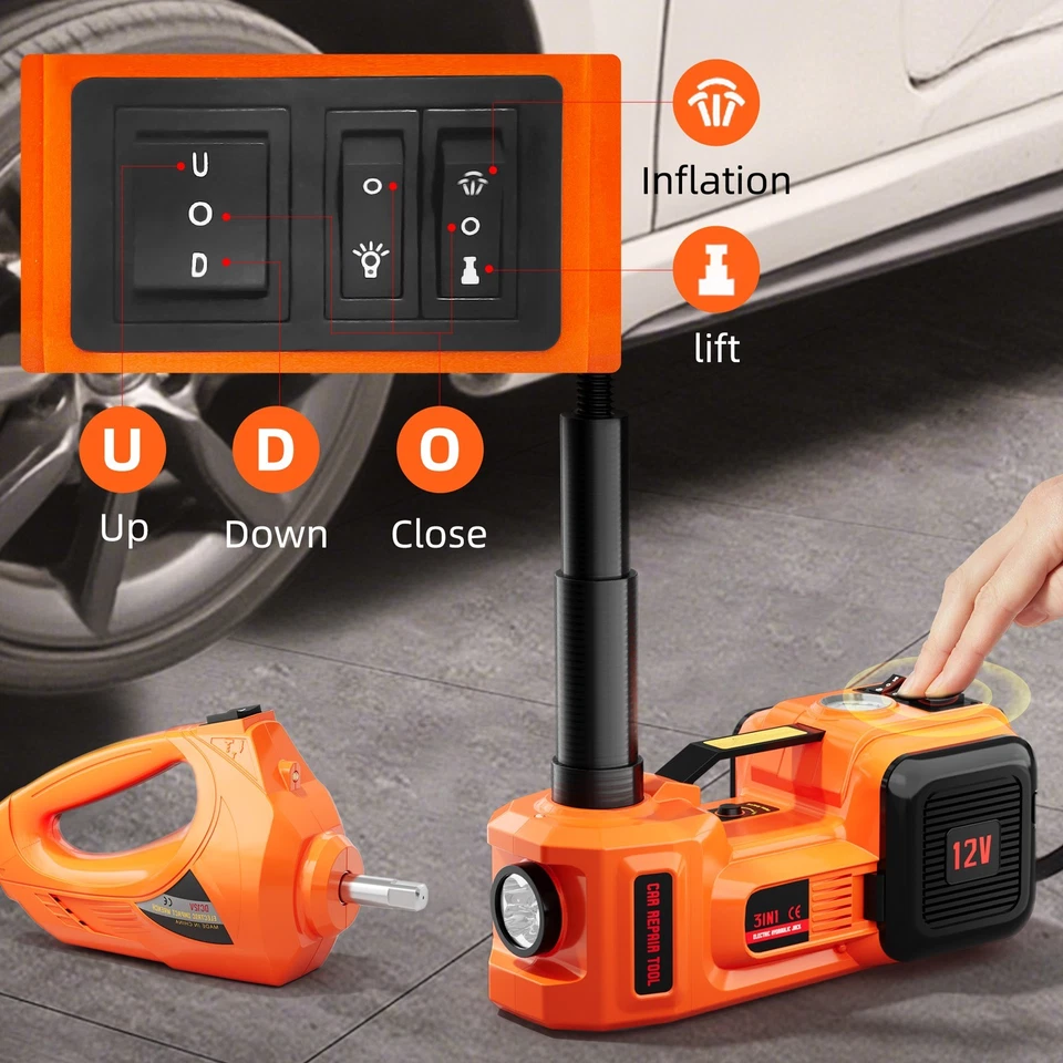 Portable Electric Car Jack Kit, 5 Ton Hydraulic Car Floor Jack  SUV Sedans Truck - Image 4 of 4