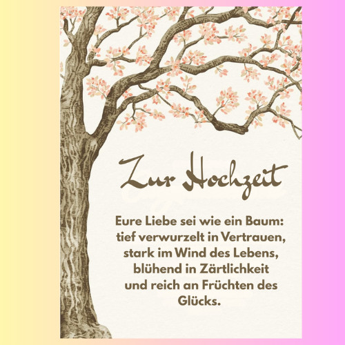 Hochzeitskarte mit Spruch zur Ehe Glückwunschkarte Hochzeit Karte Grußkarte