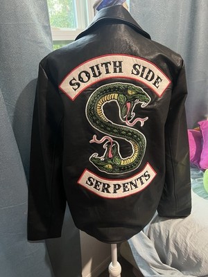 NWT Bioworld Jacket Black Faux Leather South Side Serpents Riverdale Jughead