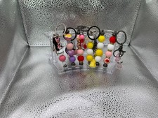 Keychain W/Gold  White Beads Homemade You Can TwirlOn A KeyChain New You Choose