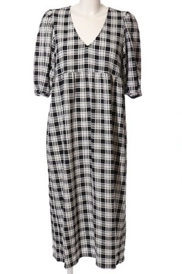 H&M DIVIDED Blusenkleid Damen Kleid Gr. DE 36 schwarz-weiß Casual-Look