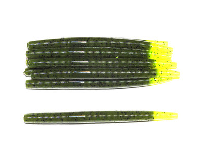 ''NEW'' Pack of (10) Custom Made  5'' Stick Bait/Wacky Worm (Watermelon/Chart.)Bass