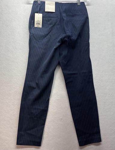 Women’s A New Day Side Zip Skinny Ankle Pants Navy Stripe 4 NWT - Picture 6 of 7