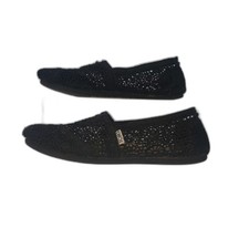 TOMS Alpargata Moroccan Crochet Slip-On Shoes Flats Black Womens Size 8