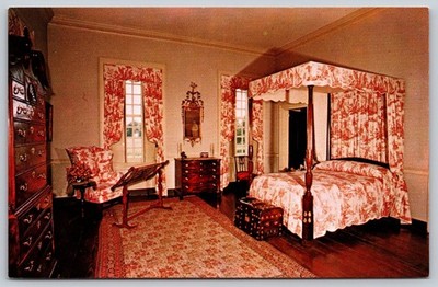 Stratford Hall Mother's Room VA Postcard Lee Family Historic Mansion 1920s AA723