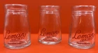 RARE VTG Lot of Three (3) Leman Dairy 2" Tall Mini Glass Milk Bottles/Creamers