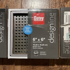 Lot Of 3 Oatey. Designline 6"x 6" Square Shower Drain Stainless Steel
