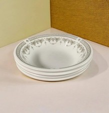 Royal Tuscan, Wedgewood Group, Set Of 4 Ceral Bowls, Green Scrolls Swags Pattern