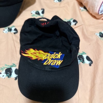 Vtg Quick Draw New York Lottery Flames This Spot Is Red Hot Strapback Hat Cap