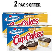 Hostess Cupcakes, Frosted Golden Snack Cakes, 12.7 oz Box 8 Count 2 Pack