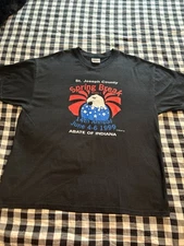 Vintage 1999 Abate Of Indiana MDA Ride~14th Annual Black T-Shirt~XL~TJ Fenske