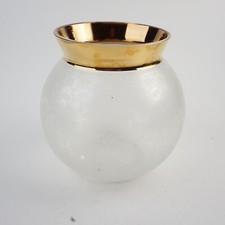 Glas Kugelvase mit Goldrand Vintage ca. 16 cm hoch