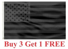 3x5FT All Black American Flag US Black Flag Tactical Decor Blackout USA.