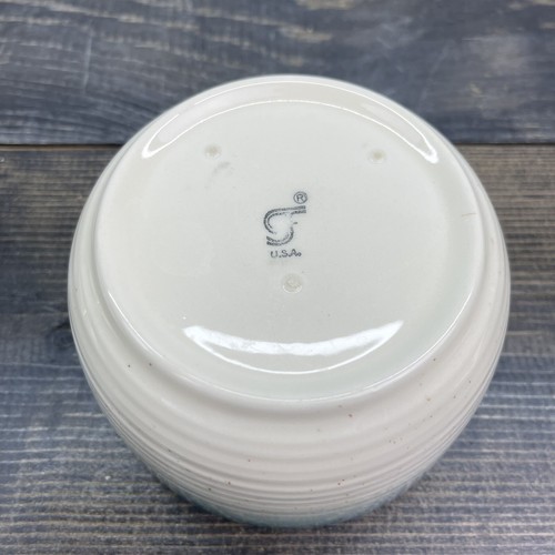 Vtg Fransiscan Canister Speckled Pottery Teal And Cream - Picture 3 of 11