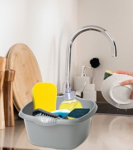 Washing Up Bowl Square Plastic Kitchen Sink Tidy Basin Washing Bowl Multicolour - Picture 7 of 25