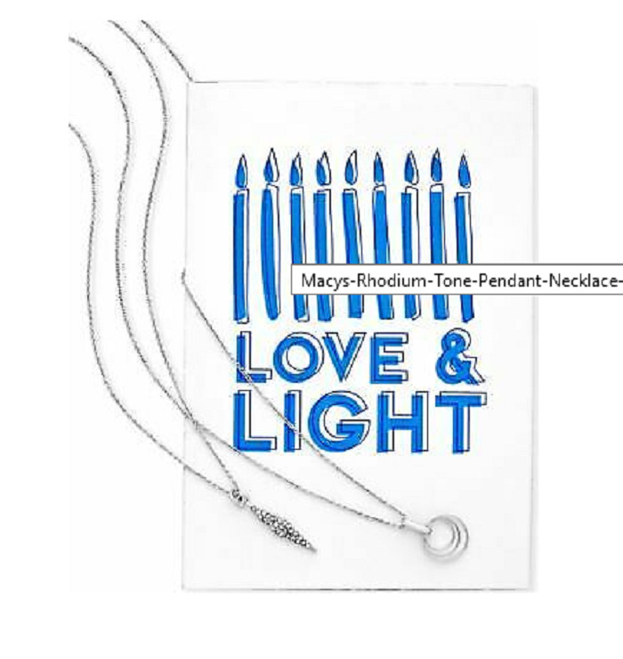 Колье с родиевыми подвесками Macys 2 шт Комплект с поздравительной открыткой к празднику 2490₽