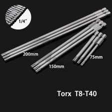 T8-T40 Long Reach Torx Star Bit Hex Screwdrivers Impact Bits Tools 75,150,200mm