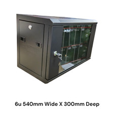 Image of All-Rack Wall Mount 6U Data Cabinet 540mm x 300mm Black IT Network Rack