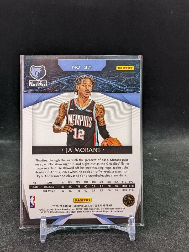 2020 Panini Chronicles Limited Ja Morant Red 4/75 - Image 2 of 2