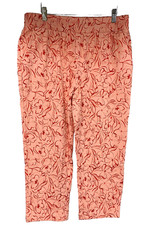 AnyBody Printed Brushed Towel Terry Pant Peach/Floral