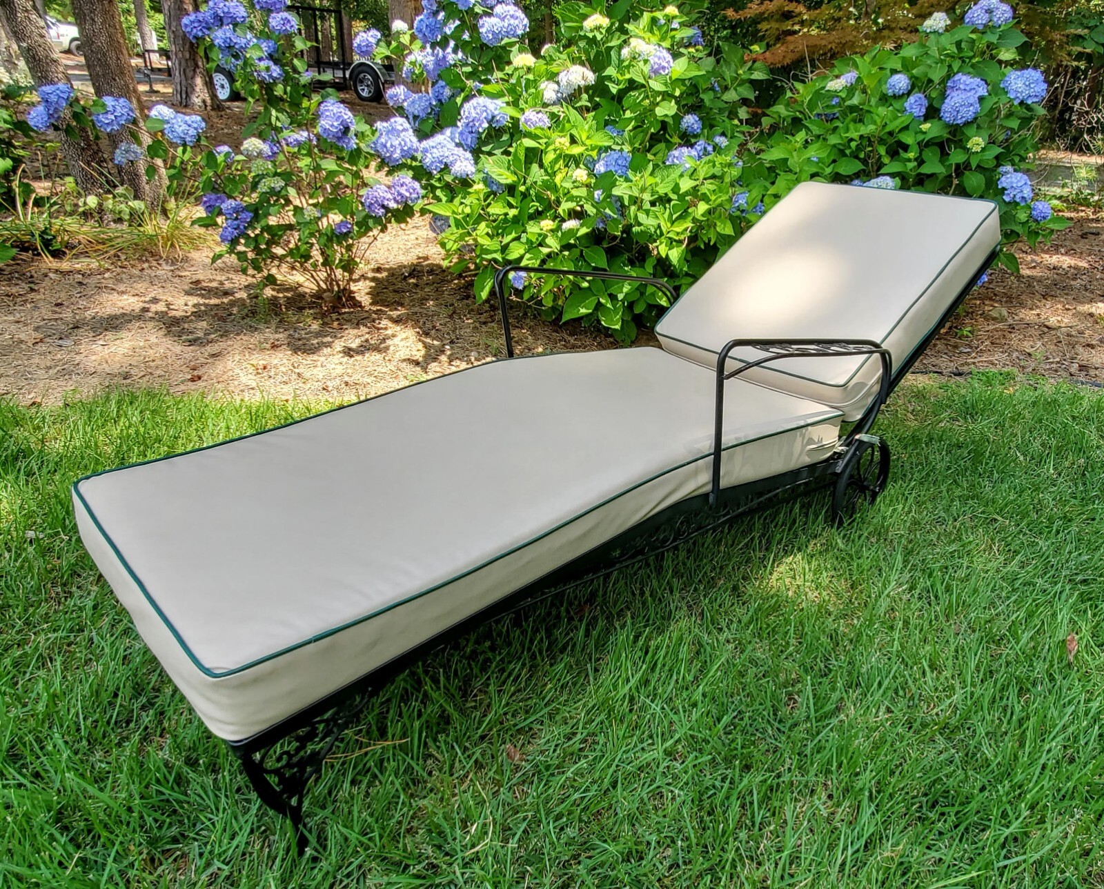 Woodard Wrought Iron Chaise Lounge for Patio or Sunroom eBay