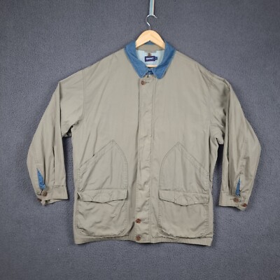 Vintage GANT Jacket Mens L Large Chore Barn Coat Workwear Canvas Denim Collar