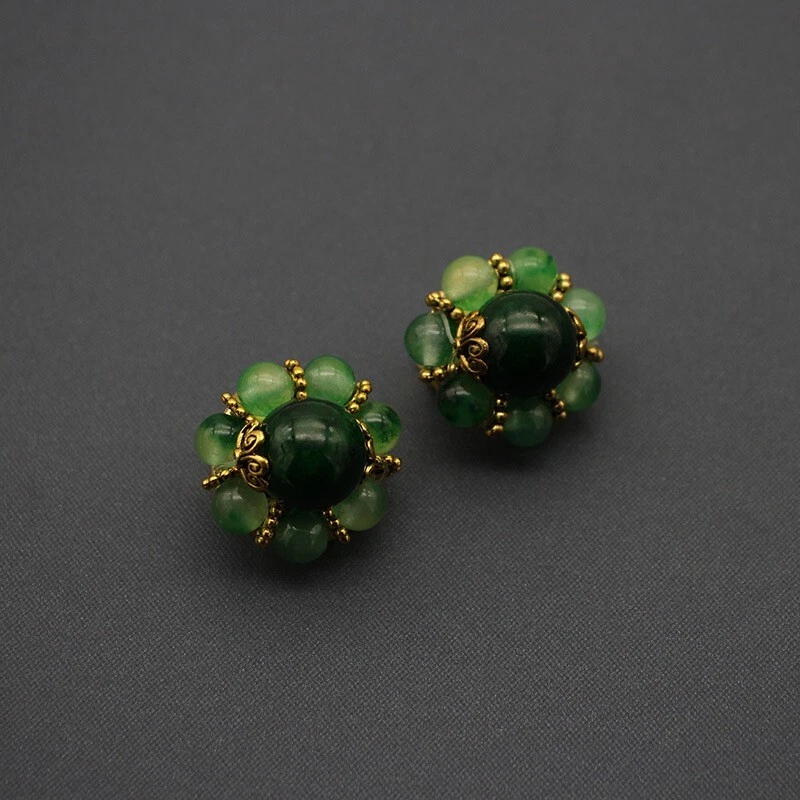 Juego de joyas enchapadas en oro de 24K cristal ojo de tigre: pendientes y collar Foto 3 de 4